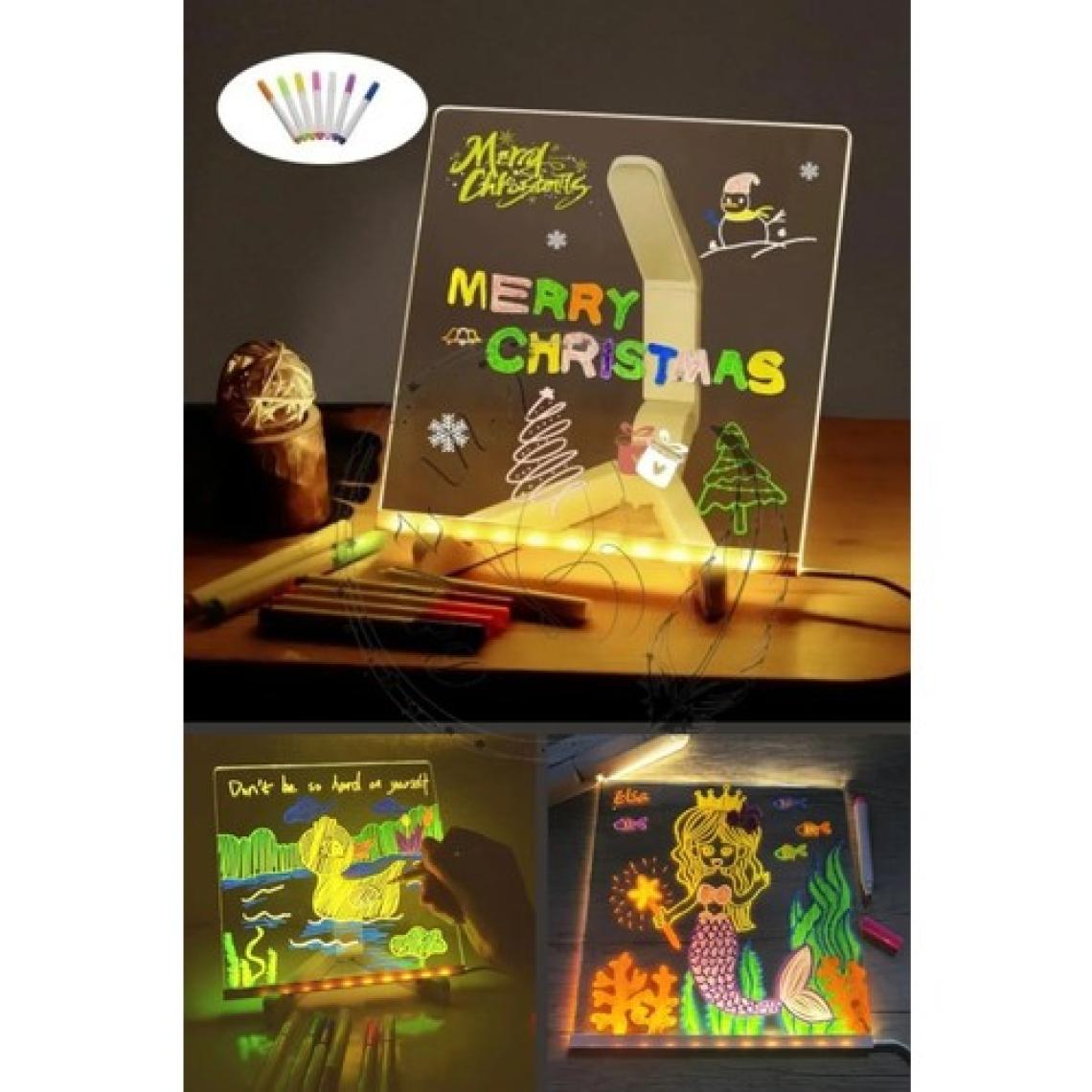 7 Özel Kalem Hediyeli Işıklı Yazı ve Not Tahtası 20CMX30CM LED Işıklı Neon Yazı Tahtası 7 Özel Kalem Hediyeli