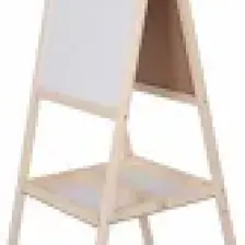 Akyazı Ahşap Çift Taraflı Ayaklı Çocuk Yazı Tahtası 50x110 cm - 1 Adet Tahta Kalemi, Tebeşir ve Yazı Tahtası Silgisi