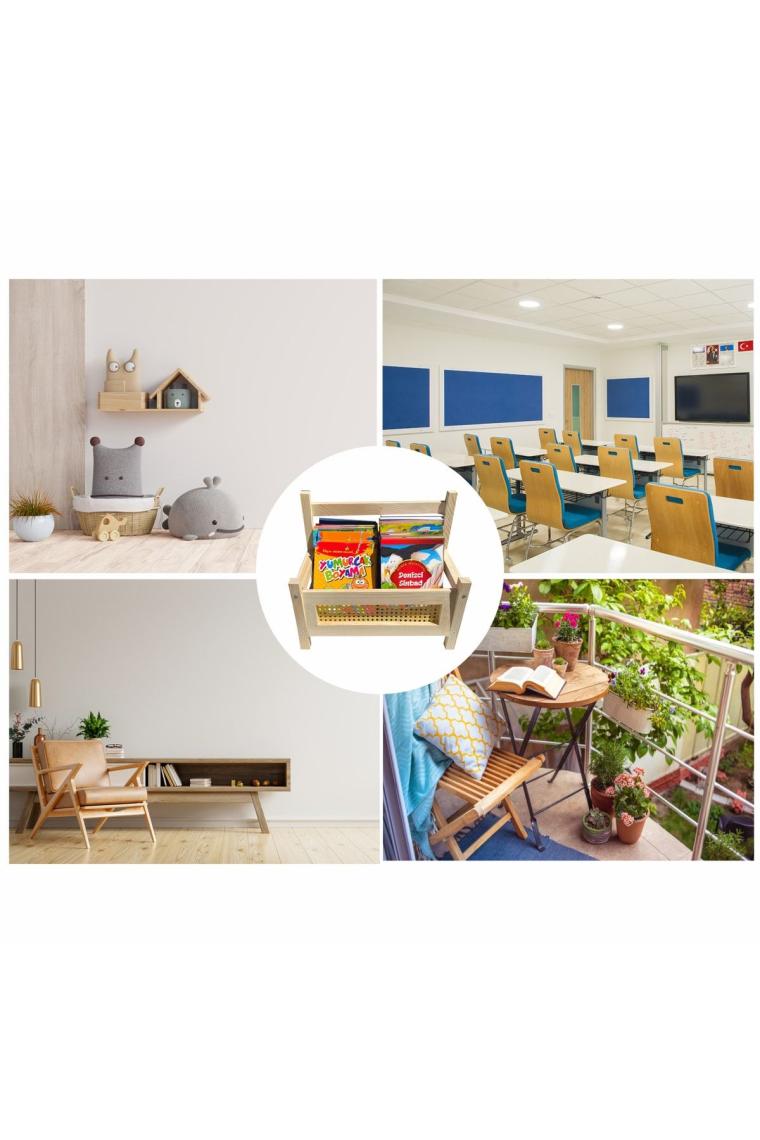 Decolfin Ahşap Montessori Bank Kitaplık Dergilik 01
