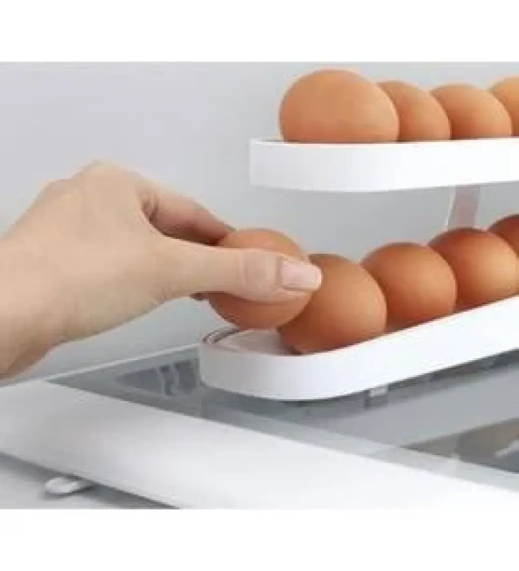 2 Katlı Otomatik Buzdolabı Yumurta Standı Yumurtalık Rafı Saklama Kabı Buzdolabı Organizer