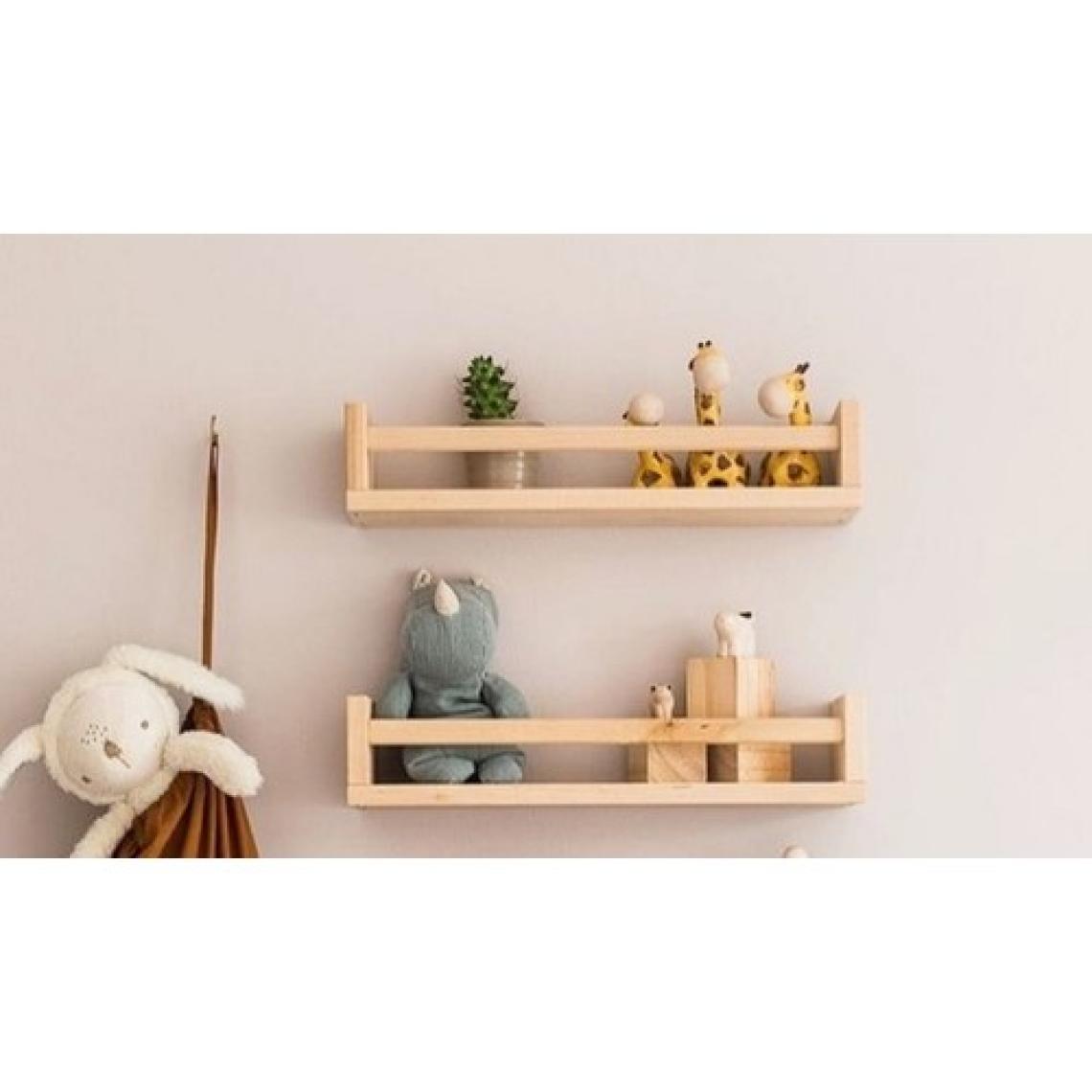 Babyroomstore Ahşap Montessori Kitaplık Raf Bebek Çocuk Odası 2li Raf