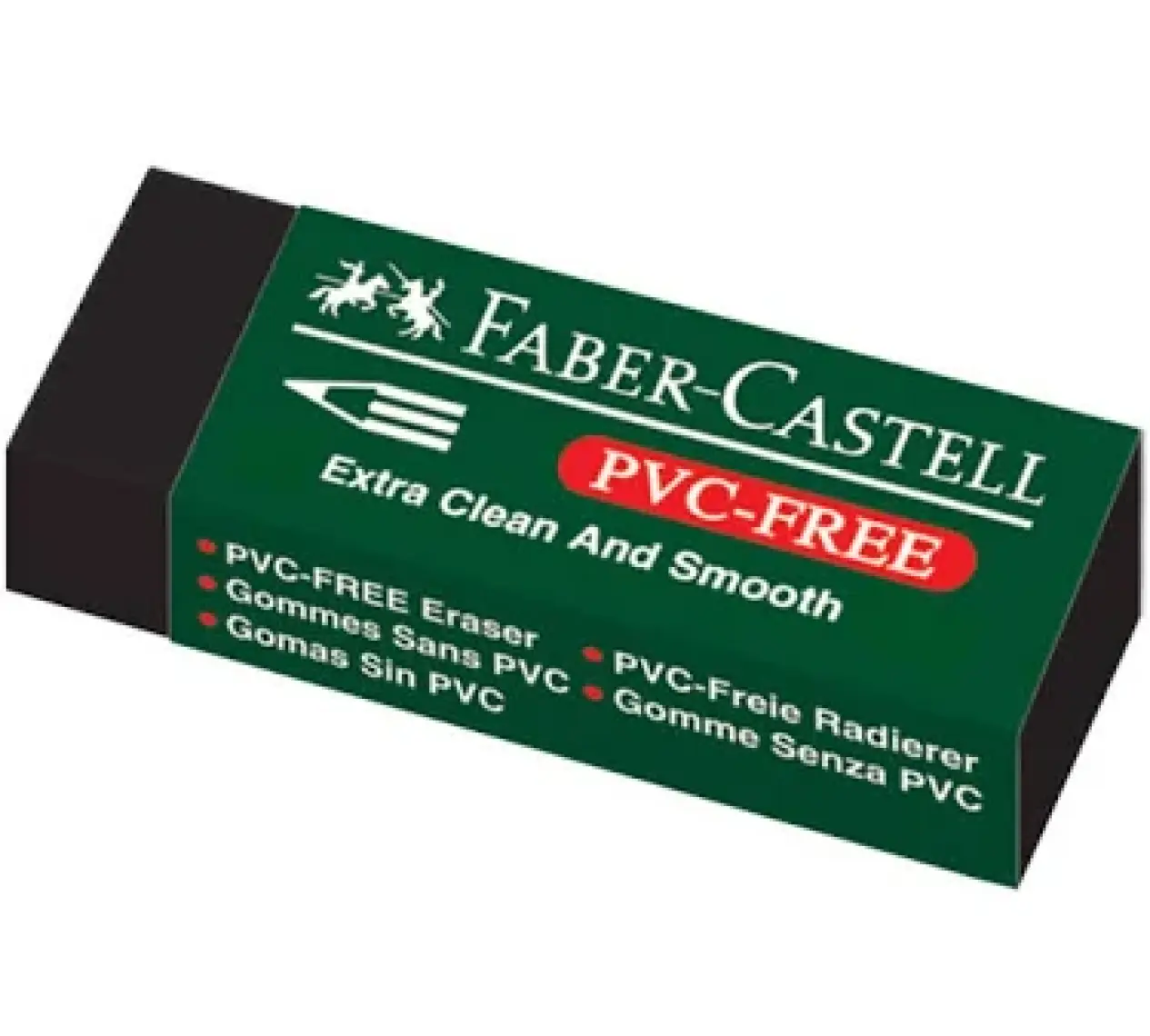 Faber-Castell Siyah Yumuşak Dokulu, PVC İçermeyen Dayanıklı Silgi – 1 Adet, Konforlu ve Temiz Silme