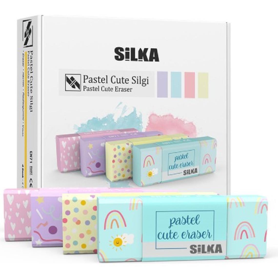 Silka Pastel Cute Silgi Büyük Boy 4 Renk Set (ART-1021)