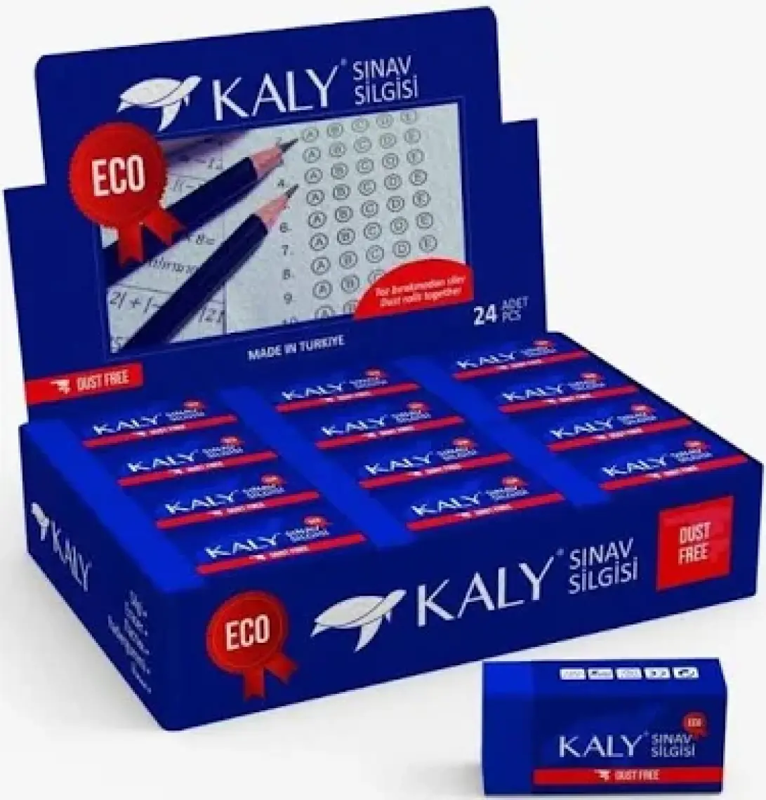 Kaly 24 Adet Mavi Sınav Silgisi ART.591 (1 Paket)