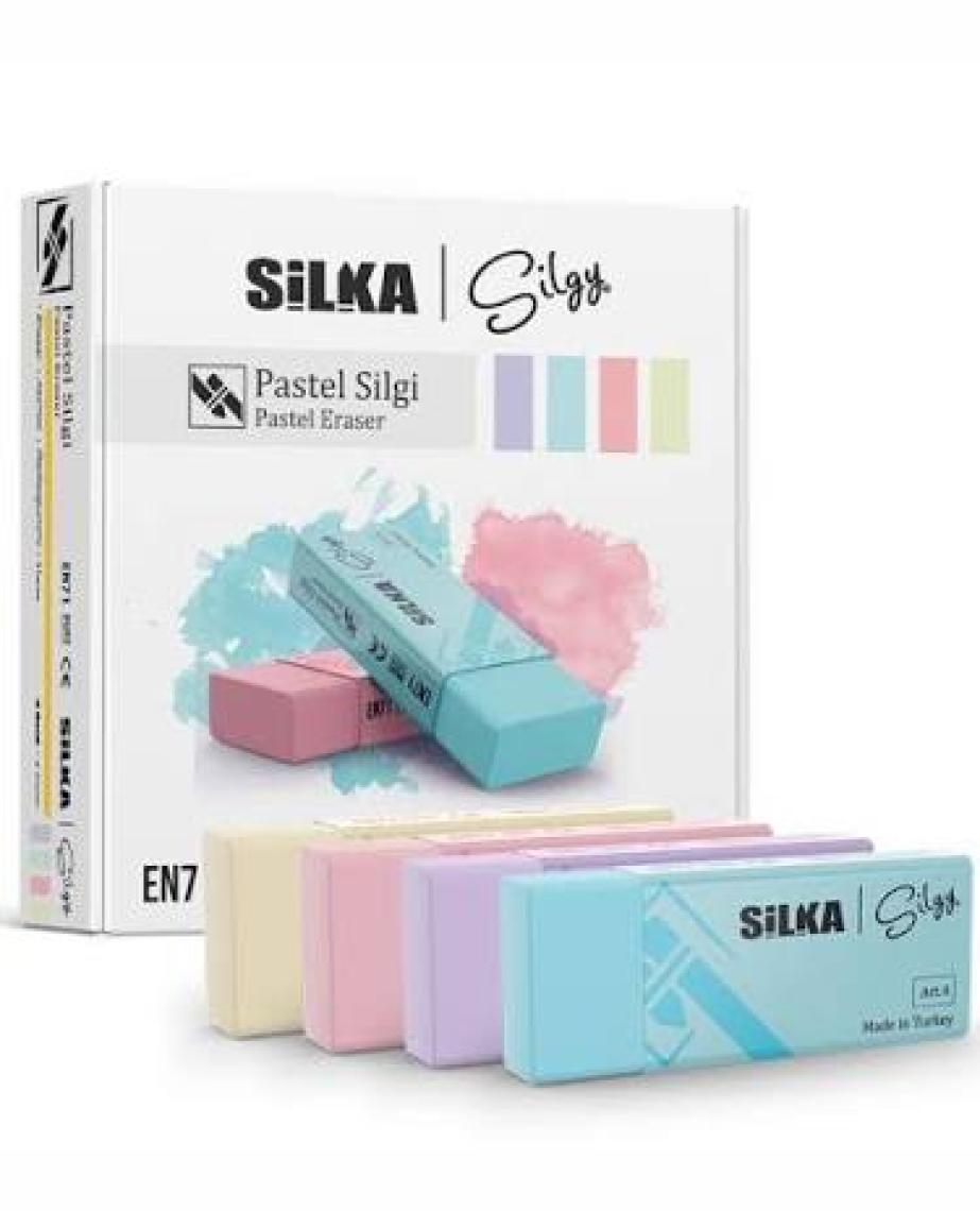 SİLKA PASTEL SİLGİ - 4 RENK (20'Lİ KUTU)