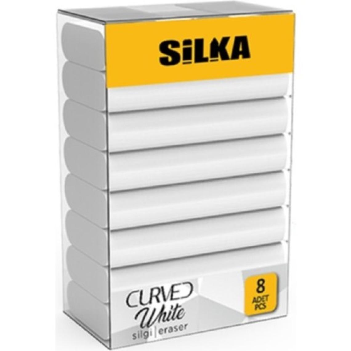 Silka Curved Beyaz 8'li Silgi