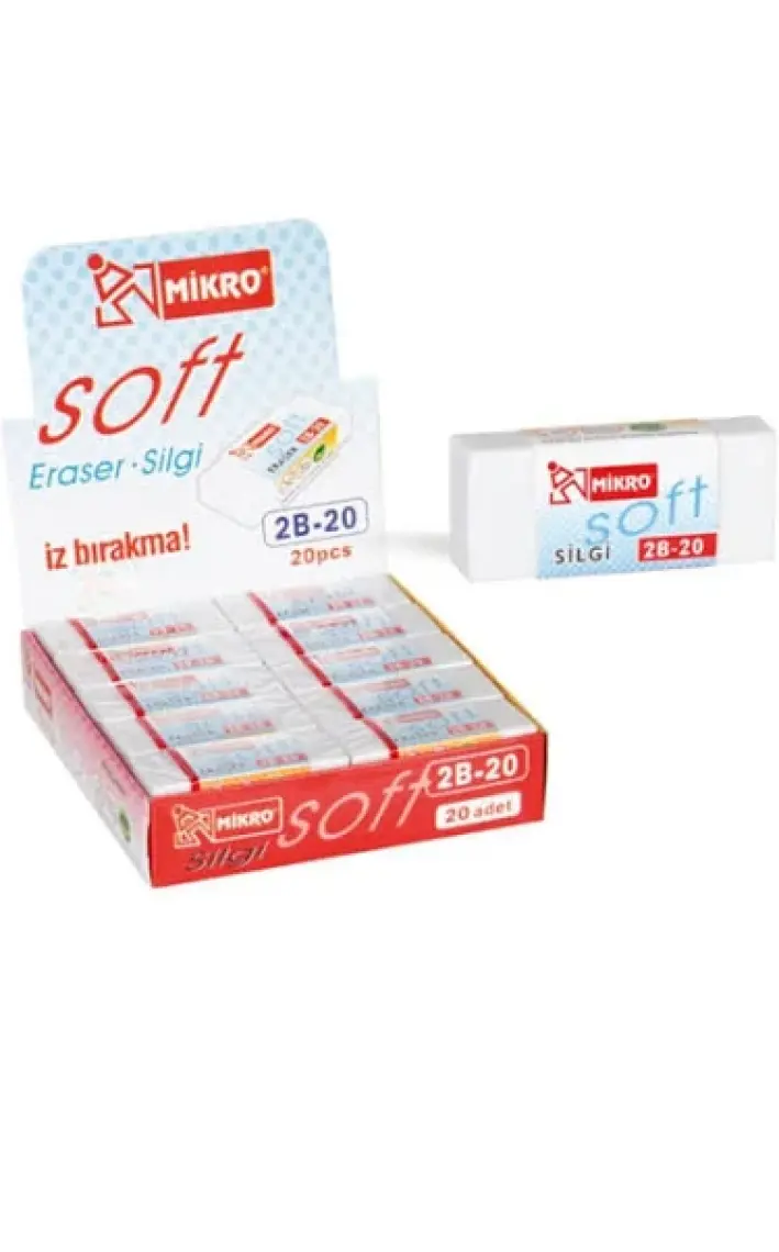 Mikro Silgi 2B-20 20 Li (1 Paket 20 Adet)