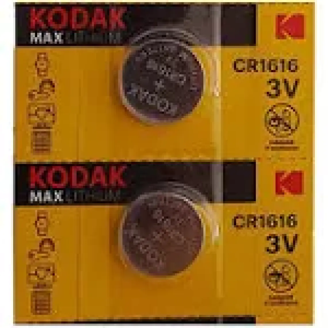 Kodak CR1616 Pil 3V Araba Kumanda Oyuncak Saat 2 Adet 1 Paket Para Pil Cr 1616 Dügme Pil Lityum Tıbbi Cihaz
