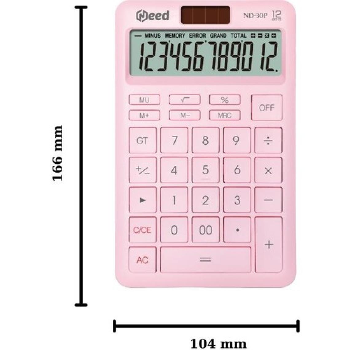 Need ND-30P Pastel Pembe Hesap Makinesi