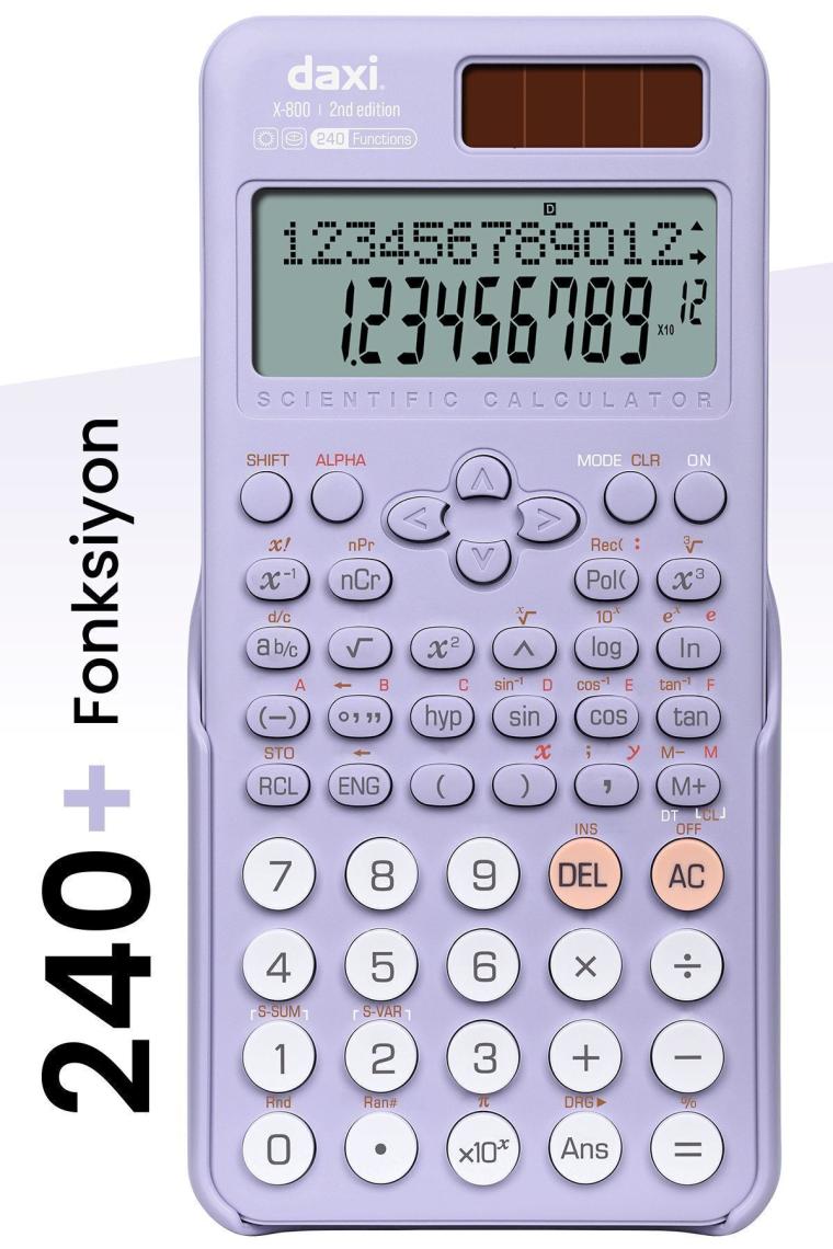 Daxı X 800 Lila 240 Fonksiyonlu Bilimsel Hesap Makinesi