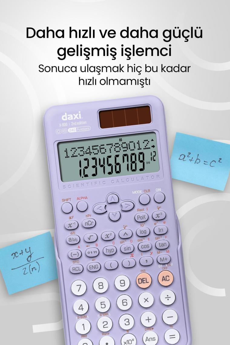Daxı X 800 Lila 240 Fonksiyonlu Bilimsel Hesap Makinesi
