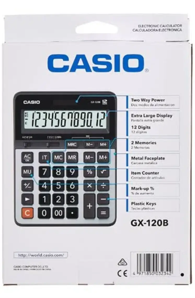 Casio DX-12B 12 Hane Masa Üstü Hesap Makinesi
