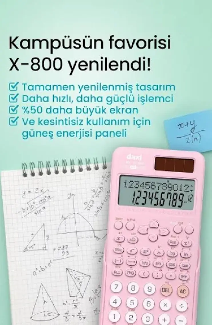 Daxi X-800 Yeni Nesil 240 Fonksiyonlu Bilimsel Hesap Makinesi
