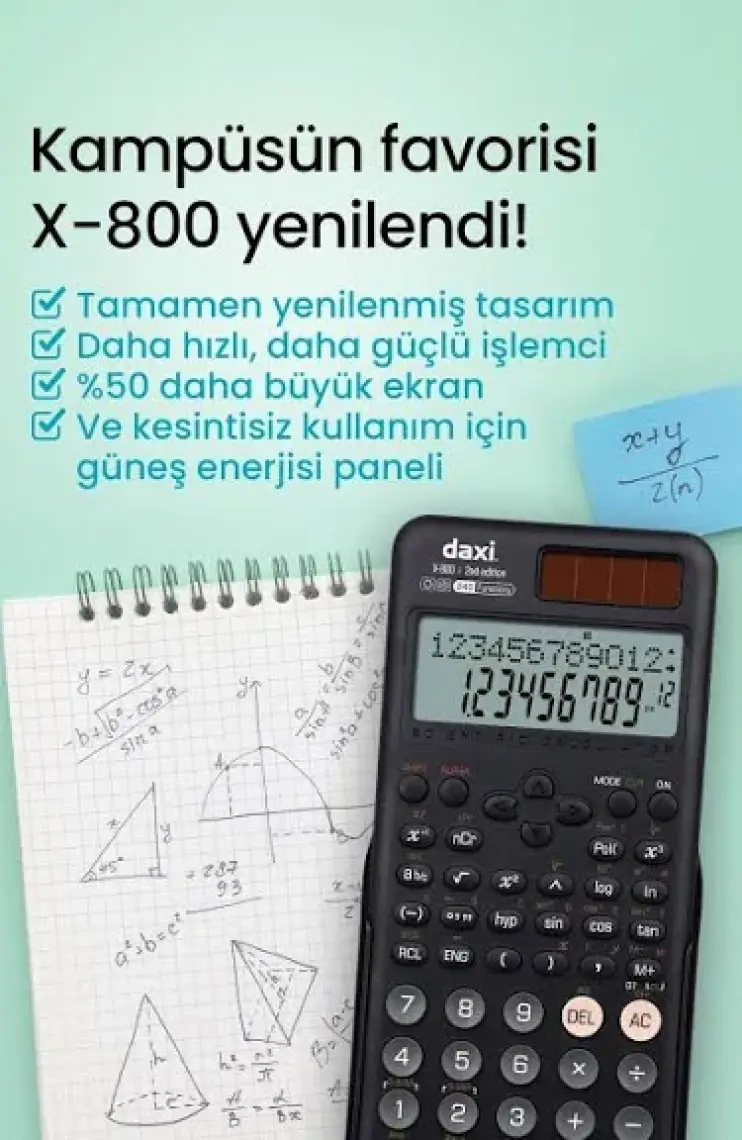 Daxi X-800 Yeni Nesil 240 Fonksiyonlu Bilimsel Hesap Makinesi