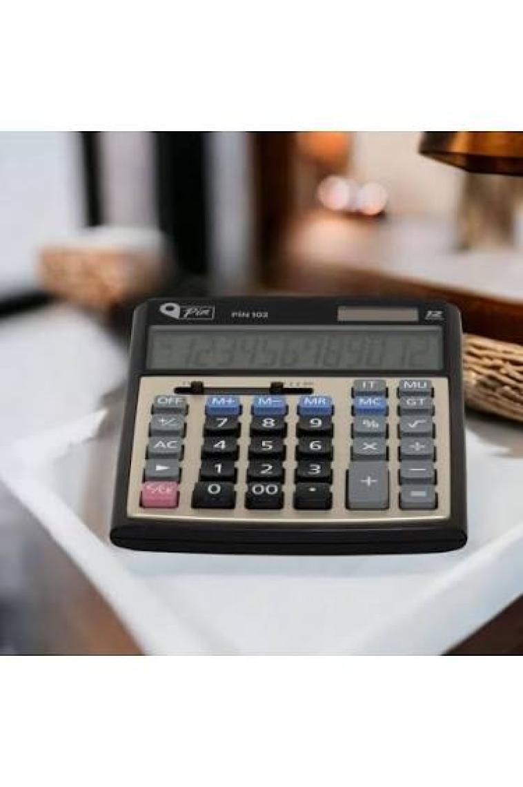 Pin 12 Hane Büyük Boy Masaüstü Hesap Makinesi Pin 102