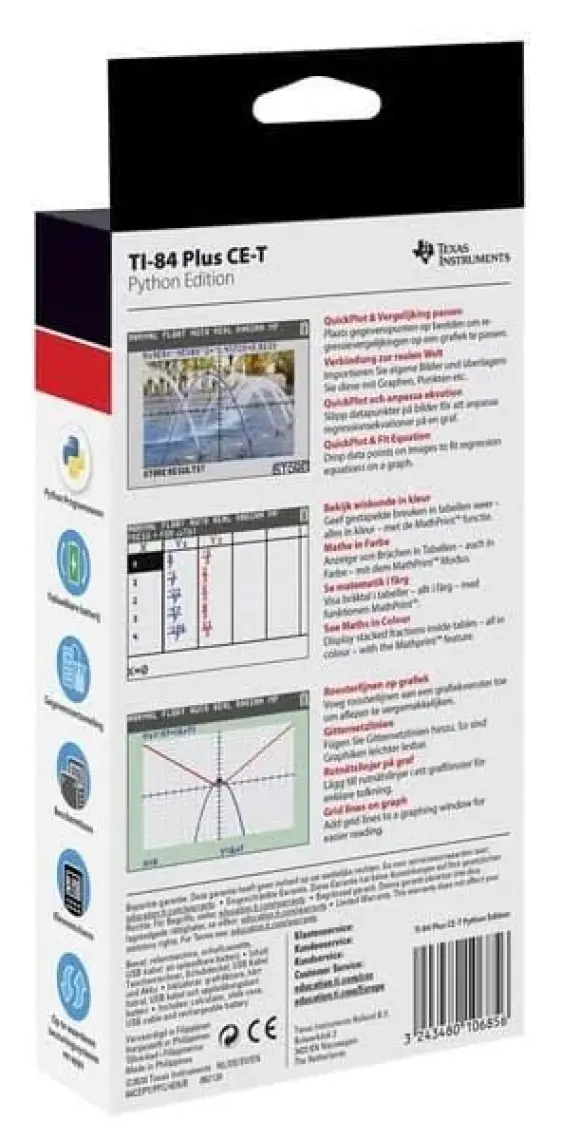 Texas Instruments TI-84 PLUS CE-T Python Edition Grafik Bilimsel Hesap Makinesi