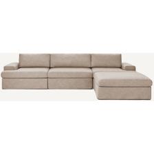 Mode Siesta Pro Kuş Tüyü Köşe Koltuk Takımı 4 Modül 11 Kahverengi Keten Kumaş Işbir Sünger(Dairenize Teslim)