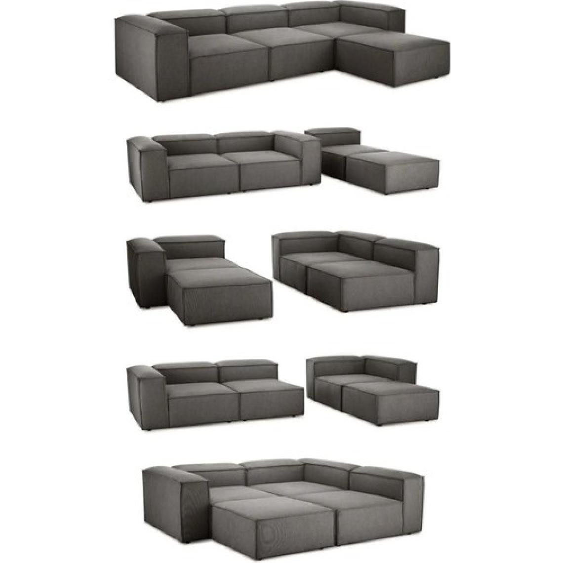 Edsy Home Mira Relax 4 Modül Köşe Koltuk ( Antrasit ) Keten Kumaş