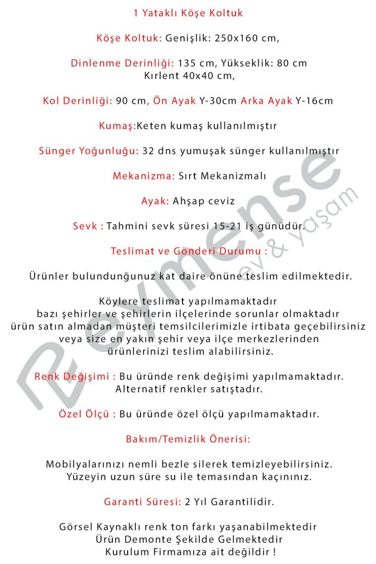 Mocha Sırt Mekanizmalı Köşe Koltuk Takımı
