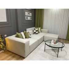 Mobilya Depom Mode Soft Köşe Koltuk Takımı 4 Modül Kırık Beyaz Anka 02 Kadife Kumaş Işbir Sünger (Dairenize Teslim)