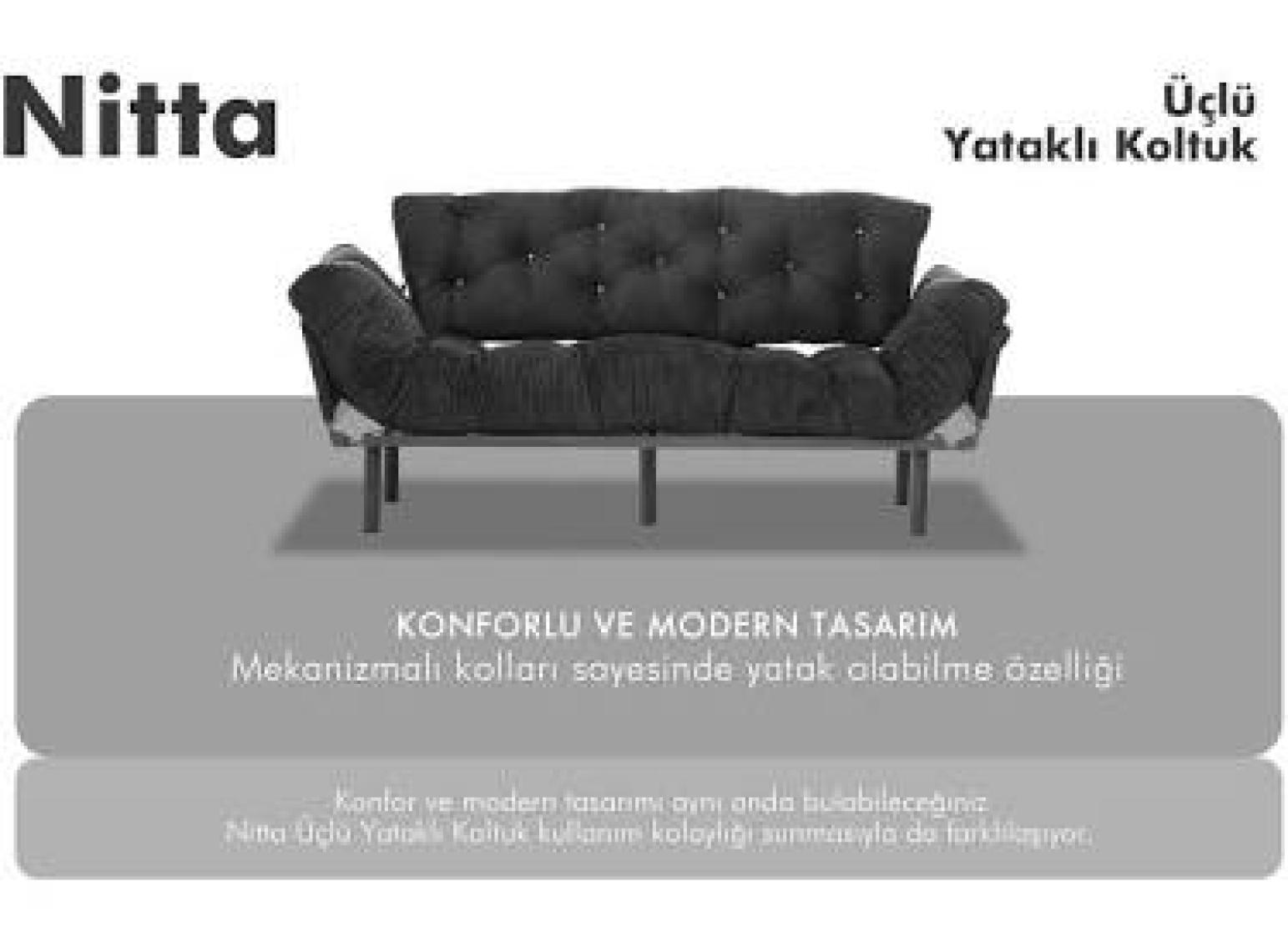 Pafu Nitta Üçlü Yataklı Koltuk - Gri