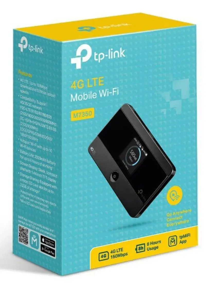 TP-Link M7350 | 4G Taşınabilir Mobil LTE Modem | 150 Mbps Hız | 10 Cihaza Kadar Bağlantı | 2000 mAh Batarya | Kolay Kurulum | Mobil Uygulama Desteği | Tüm Servis Sağlayıcılar ile Uyumludur