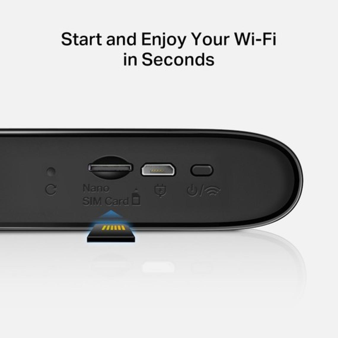 Mercusys MT110, 150Mbps ye kadar İnternet Hızı, 10 Cihaza Kadar Bağlantı, 2200 mAh Batarya, Kurulum Gerektirmez, Mobil Uygulama Desteği, 4G Taşınabilir Mobil LTE Modem