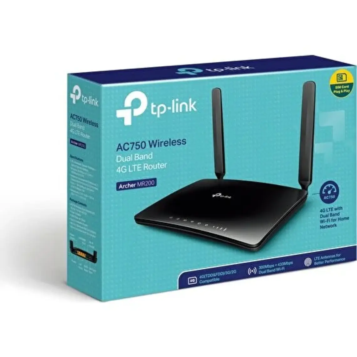 TP-Link Archer MR200, 750 Mbps AC Kablosuz Dual Band 3G/4G LTE SIM Kart Girişli Router