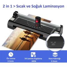 Baove OCW380 A3 Laminasyon Makinesi ve Kağıt Kesme Makinesi + 10 Pvc Film