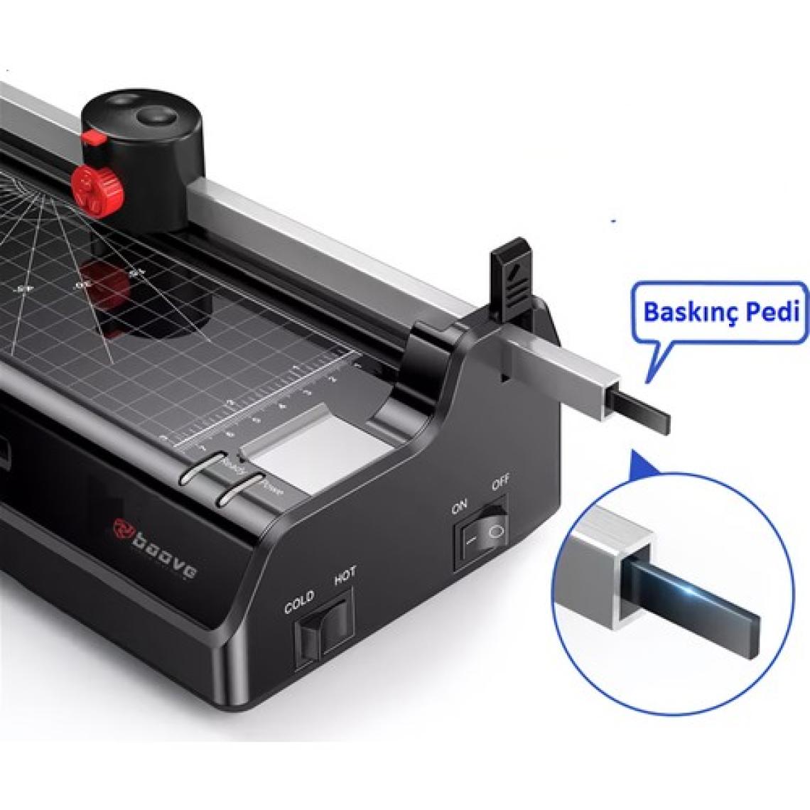 Baove OCW380 A3 Laminasyon Makinesi ve Kağıt Kesme Makinesi + 10 Pvc Film