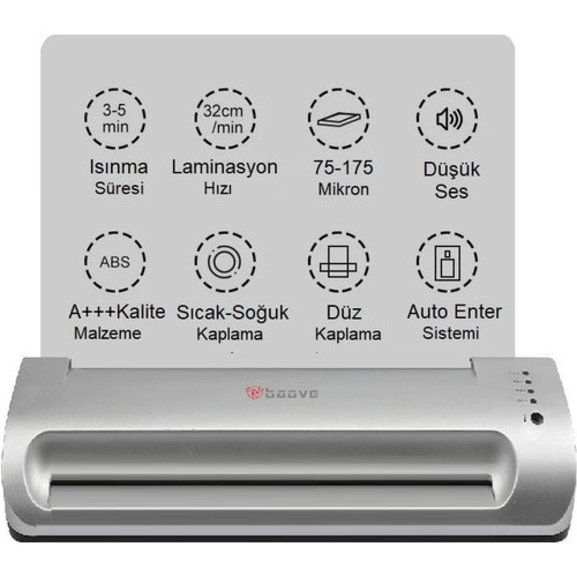Baove OCW360 A3 Laminasyon Makinesi, Laminasyon Pvc Filmi Kaplama Makinesi + 15 Pvc Filmi Hediye