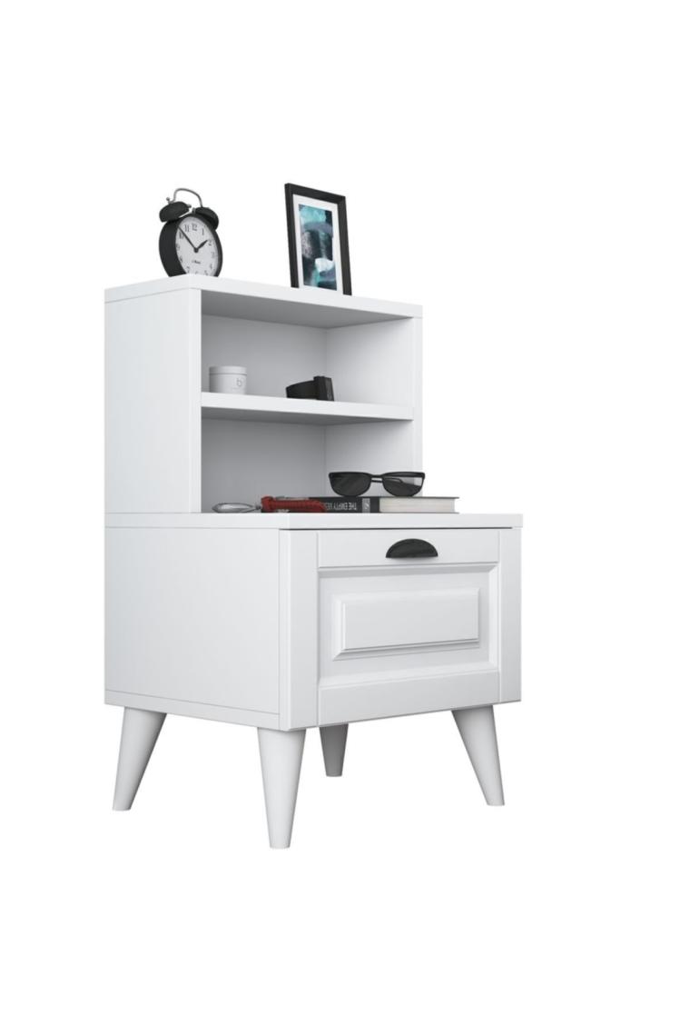 Rani BD105 Komodin 2 Raflı Membran Çekmeceli Komodin Beyaz