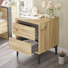 Yurudesign Aristo Komodin 2 Çekmeceli Kahve-Antrasit Ar6-Ca