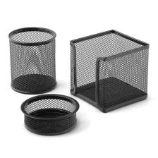 Masa Üstü Siyah Metal Perfore 3'lü Set