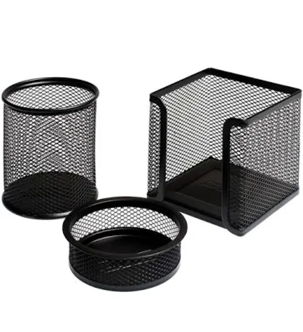 Sert Kırtasiye Metal Perfore Kalemlik Set 3'lü Siyah