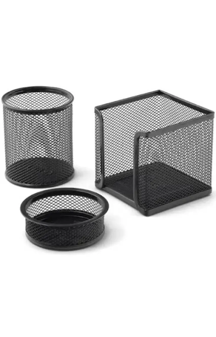 Sert Kırtasiye Metal Perfore Kalemlik Set 3'lü Siyah