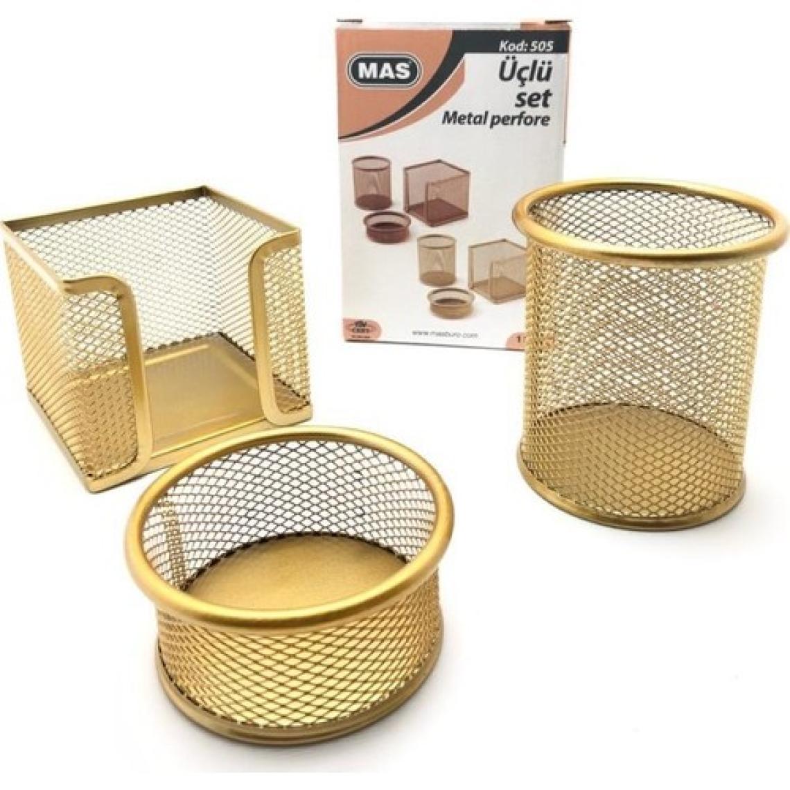 Mas 505 Metal Perfore Gold 3'lü