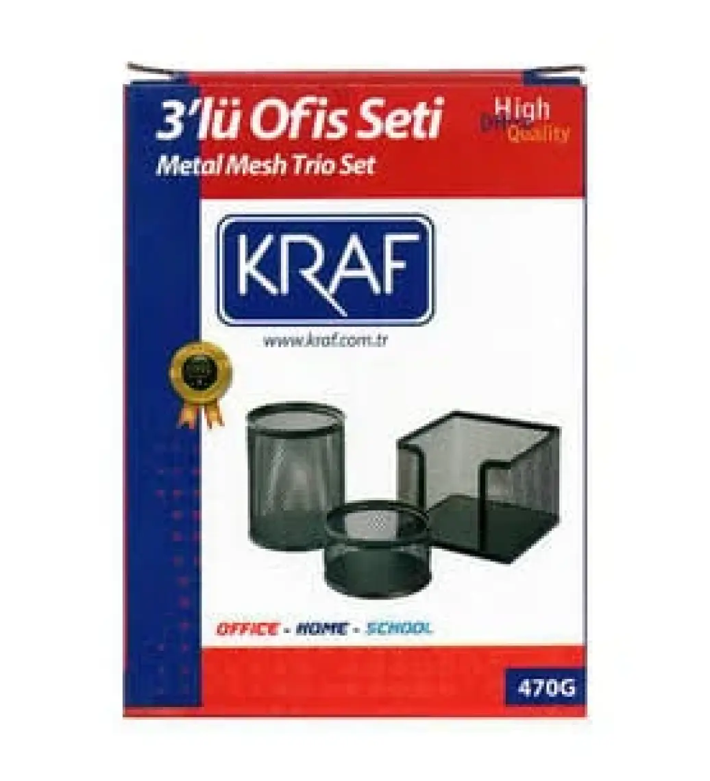 Kraf Perfore Masa Seti 3 Lü 470G Siyah