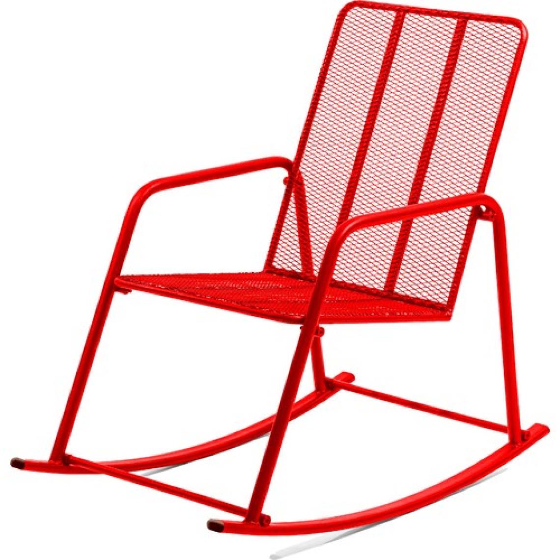 Retodesign Minderli Kırmızı Metal Sallanan Sandalye/ Bebek Emzirme Koltuğu/baba Koltuğu