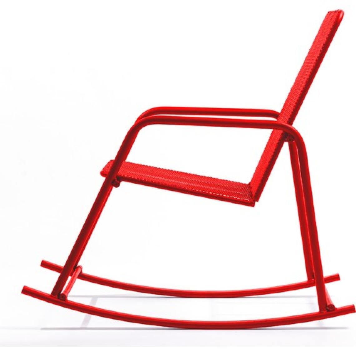Retodesign Minderli Kırmızı Metal Sallanan Sandalye/ Bebek Emzirme Koltuğu/baba Koltuğu