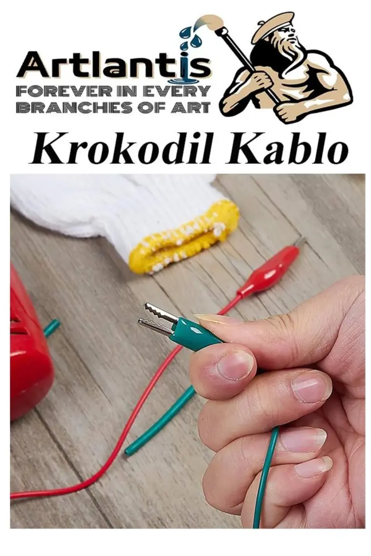 Artlantis Krokodil Kablo 52 cm 10 Lu 1 Paket Timsah Ağızlı Iki Tarafı Kıskaçlı Kablo Elektrik Deney Kablosu Klipsli
