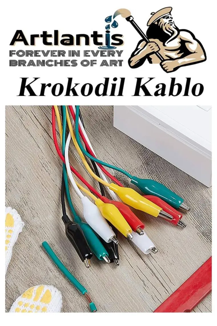 Artlantis Krokodil Kablo 52 cm 10 Lu 1 Paket Timsah Ağızlı Iki Tarafı Kıskaçlı Kablo Elektrik Deney Kablosu Klipsli