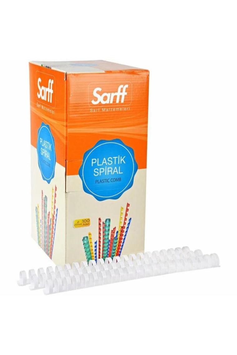 Sarff Bind Plastik Spiral 20mm  Beyaz
