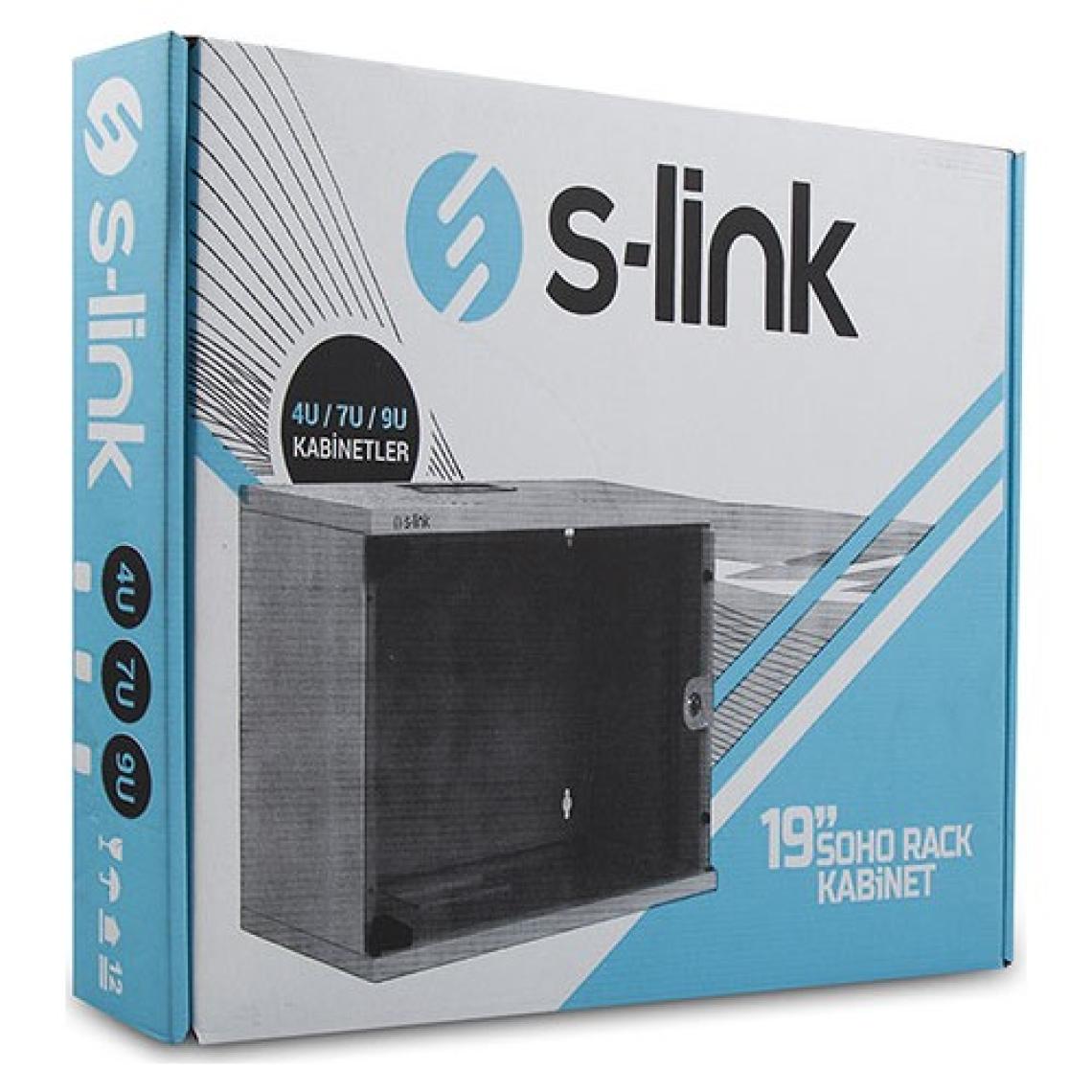 S-Link 4u Soho Rack Kabin 19 Inc W 530MM D 400MM Kabinet