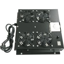 Canovate 4lü Rack Kabinet Fan Modülü Termostatlı Ral 9005 Siyah