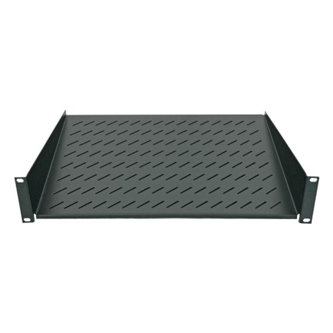 Canovate 19'' Kabinet Rafı Önden Bağlamalı 2u D=250MM Siyah Çelik Kabin Rafı RAL9005
