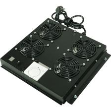 Canovate 4lü Rack Kabinet Fan Modülü Termostatlı Ral 9005 Siyah