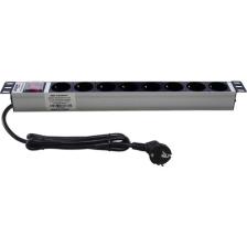 Connect 19" 1u 8'li Schuko Soketli On/off Anahtarlı Alüminyum Rack Kabin Grup Prizi Pdu