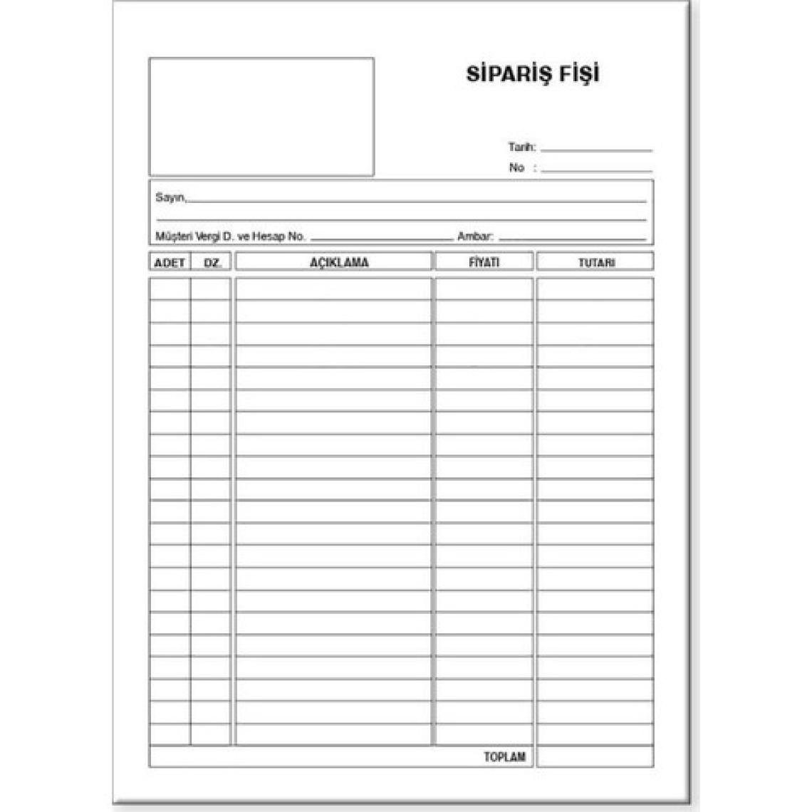 Folix Sipariş Fişi 14 x 20 cm 2-50 2 Nüsha Otokopili 50 Yaprak 2'li