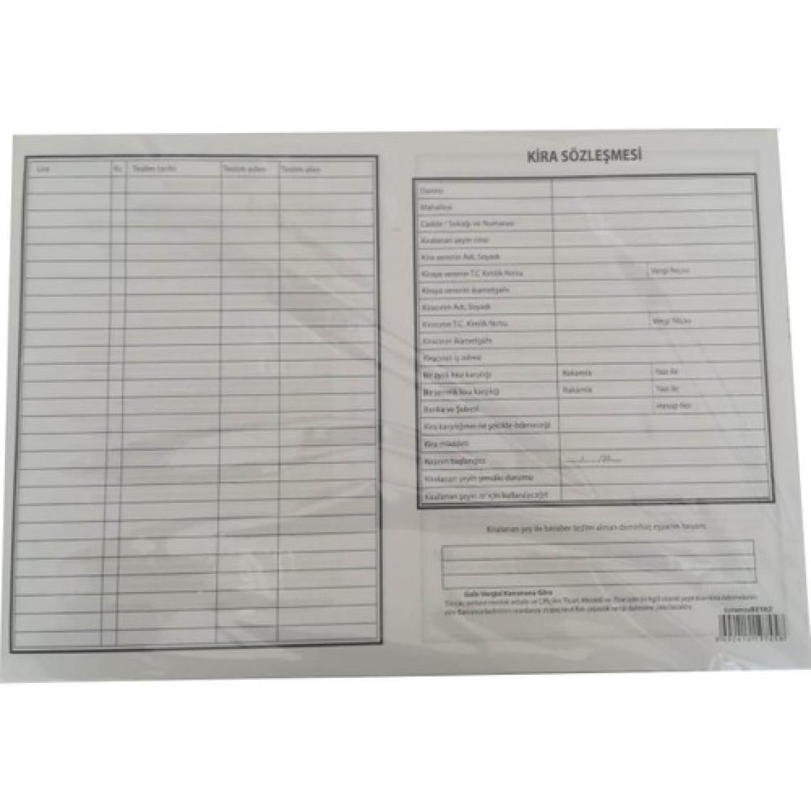 Turuncu Kira Sözleşmesi Kontratı 28X40Cm 100'Lü Paket